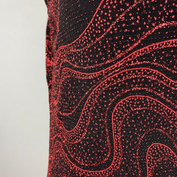 Xscape By Joanne Chen M Metallic Glitter Sparkle Patterned Tank Top Holiday - Picture 2 of 7